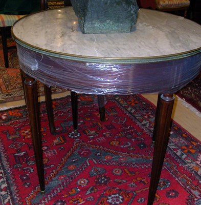 Lot 1195 - Louis XVI Style Marble Top Mahogany Bouillotte...