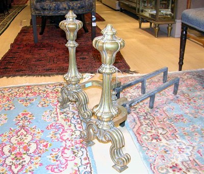 Lot 1268 - Pair of Brass Andirons