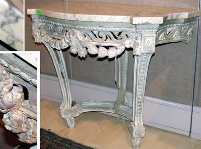 Lot 4325 - Louis XVI White Painted Console Late 18th...