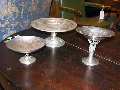 Lot 1280 - Three Sterling Silver Compotes Total...