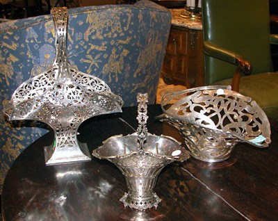 Lot 1281 - Three Sterling Silver Baskets Total...