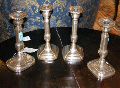Lot 1284 - Set of Four Sterling Silver Candlesticks...