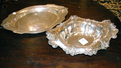 Lot 1294 - Sterling Silver Bowl and Serving Tray Total...