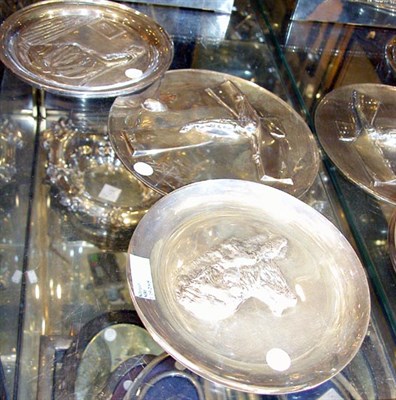 Lot 1296 - Six Sterling Silver Collector's Plates...