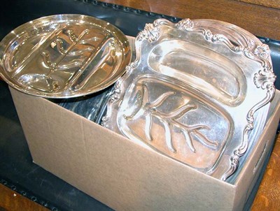 Lot 1303 - Seven Silver Plated Serving Trays