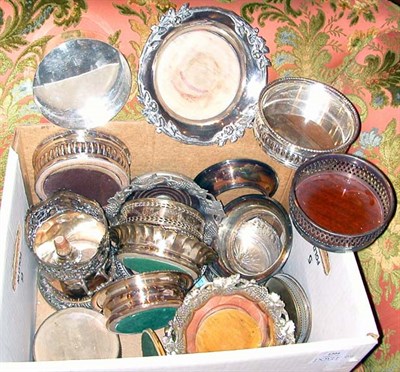 Lot 1304 - Group of Silver Plated Wine Coasters