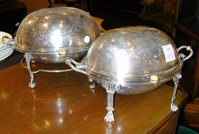 Lot 1306 - Two Silver Plated Bacon Dishes