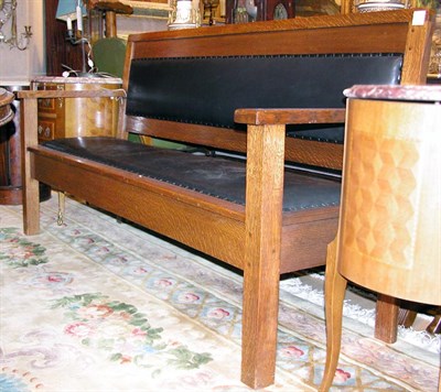 Lot 1253 - Mission Style Oak Bench