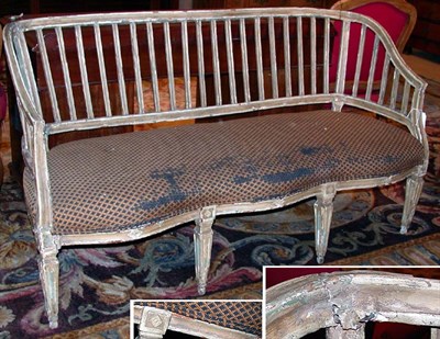 Lot 4327 - Italian Neoclassical Cream Painted Settee Late...