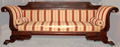 Lot 114 - Classical Style Upholstered Mahogany Settee...