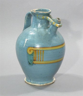 Lot 4286 - Italian Maiolica Ewer 18th Century Of ovoid...