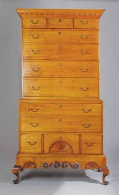 Lot 2245 - Chippendale Maple Chest on Chest Dunlap School,...