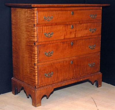 Lot 332 - Federal Style Figured Maple Chest of Drawers...