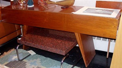 Lot 263 - Vladimir Kagan Walnut Dining Table with Two...