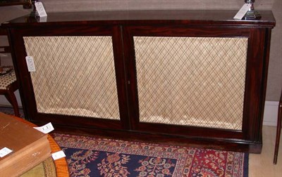 Lot 1527 - Regency Mahogany Wire Door Side Cabinet Height...