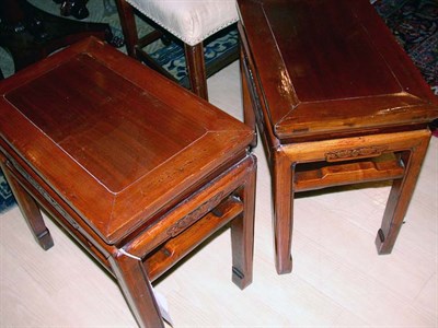 Lot 1423 - Pair of Chinese Fruitwood Side Tables Height...