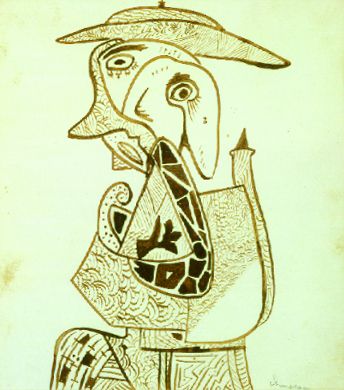 Lot 39 - Gaston Chaissac French, 1910-1964 PERSONNAGE...