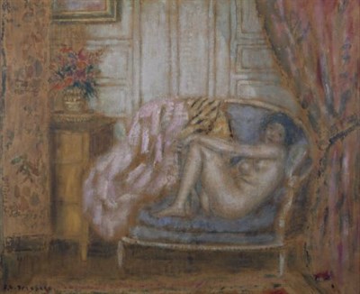 Lot 241 - Frederick Carl Frieseke 1874-1939 Nude in an...