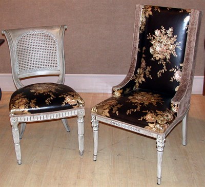 Lot 2419 - Set of Six Neoclassical Style Painted Dining...