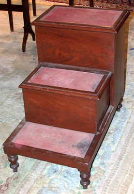 Lot 2517 - Georgian Style Mahogany Library Steps Height...