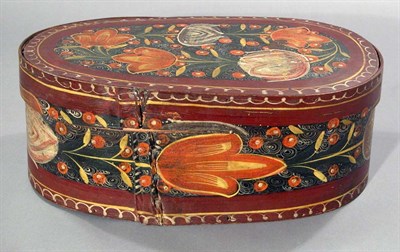 Lot 2117 - Continental Painted Bentwood Bride's Box 19th...