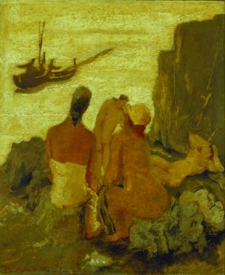 Lot 22 - Fausto Pirandello Italian, 1899-1975 BAGNANTI...