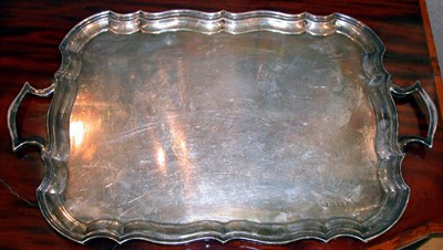Lot 2599 - English Silver Two-Handle Serving Tray Modern