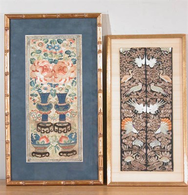 Lot 4220 - Two Pairs of Chinese Silk Embroidered Armbands...
