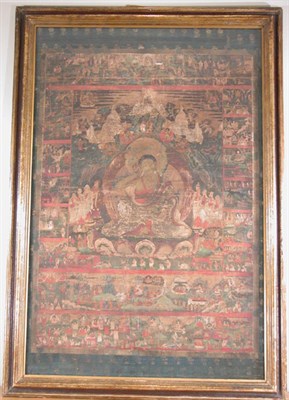 Lot 4228 - Thanka of Milarepa Tibet, 16th century...