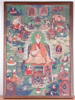 Lot 4215 - Thanka of the Red Sect Lama Tibet, 19th...
