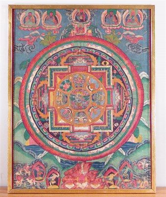 Lot 4197 - Mandala Tibet, circa 1800 The central circular...