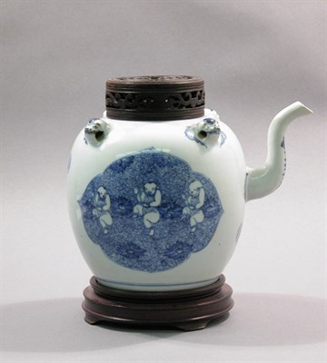 Lot 4277 - Chinese Blue and White Porcelain Teapot Kangxi...
