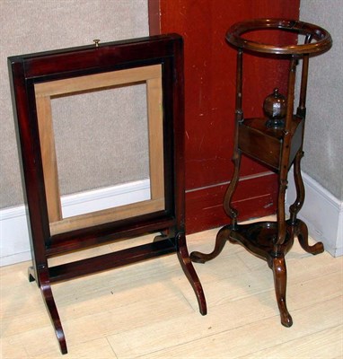 Lot 2070 - George III Mahogany Wig Stand; Together with a...