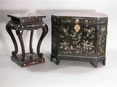 Lot 4261 - Chinese LacBurgaute Box and Small Stand 19th...