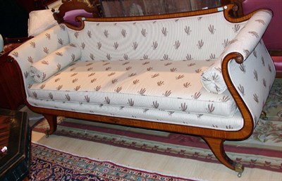 Lot 2566 - Regency Style Inlaid Walnut Settee Length 6...