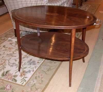 Lot 2494 - Georgian Style Mahogany Two-Tier Oval Table...