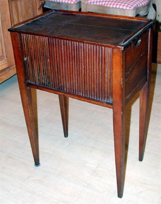 Lot 2514 - Provincial Style Oak Tambour Front Side Table...