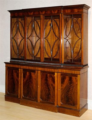 Lot 1421 - George III Style Mahogany Breakfront Height 7...