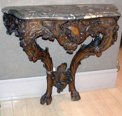 Lot 4323 - Louis XV Style Carved Walnut Console The...