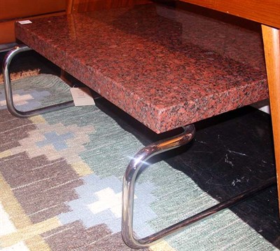 Lot 263A - Granite Top Chrome Coffee Table By Pace Height...