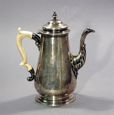Lot 4371 - George III Silver Coffee Pot Marks rubbed,...