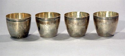 Lot 4372 - Set of Four George III Silver Cups Various...