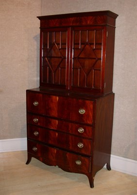 Lot 2477 - Georgian Style Mahogany Bureau Bookcase Height...