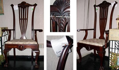 Lot 2121 - Pair of Georgian Style Mahogany Armchairs