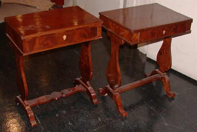 Lot 2333 - Pair of Georgian Style Mahogany Lyre Base Side...