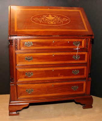 Lot 294 - Georgian Style Inlaid Mahogany Slant Front...