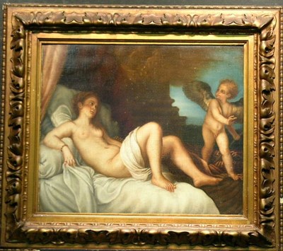 Lot 2046 - After Titian DANAE Oil on canvas laid to board...