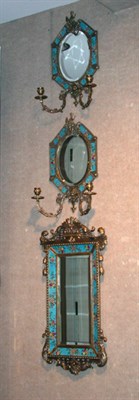 Lot 2396 - Pair of Neoclassical Style Brass and Enamel...
