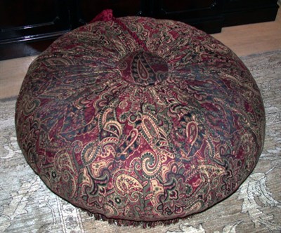 Lot 2449 - Paisley Upholstered Circular Ottoman Height 16...