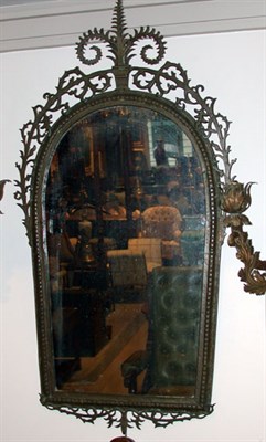 Lot 2401 - Rococo Style Scrolled Iron Mirror Height 46...